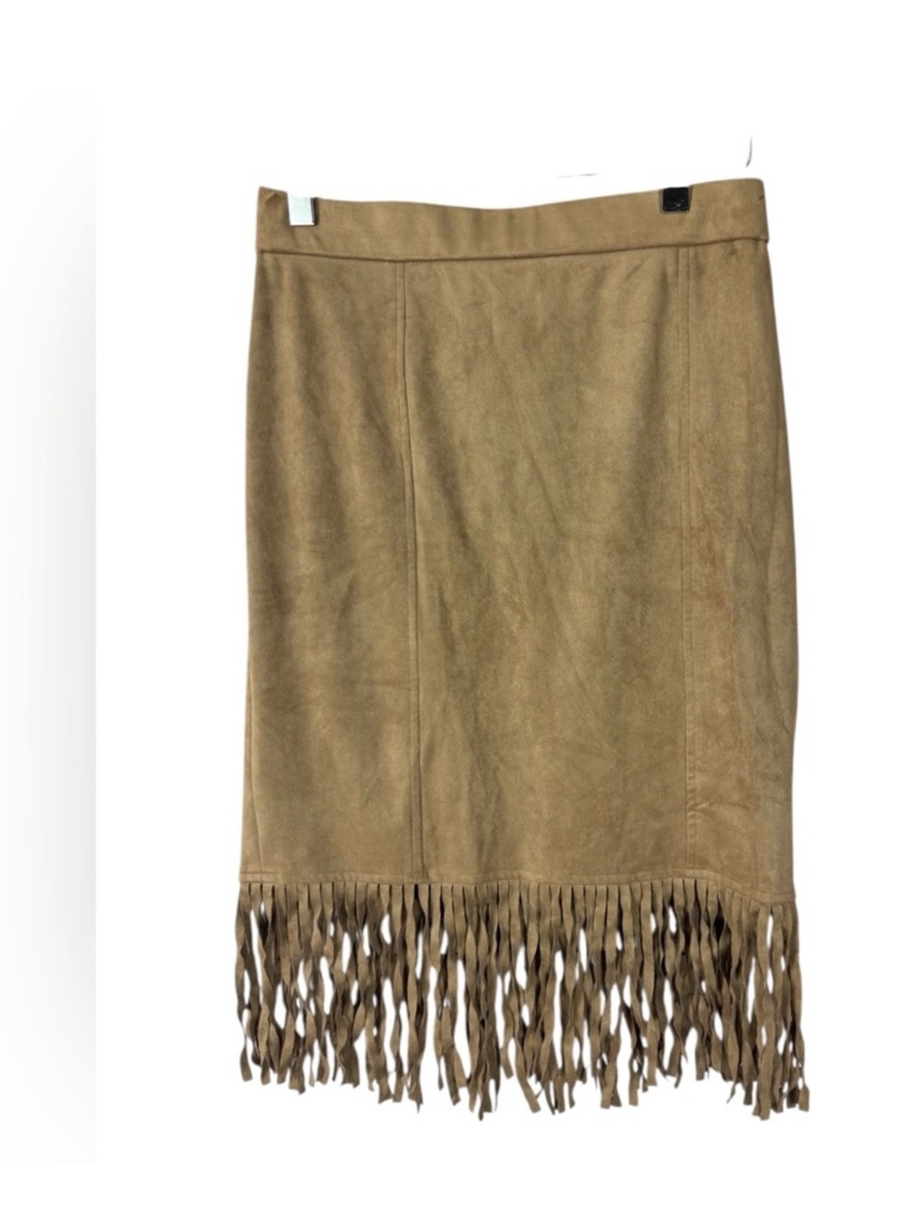 NWT Artisan NY - Fringed Pencil Skirt - Faux Suede